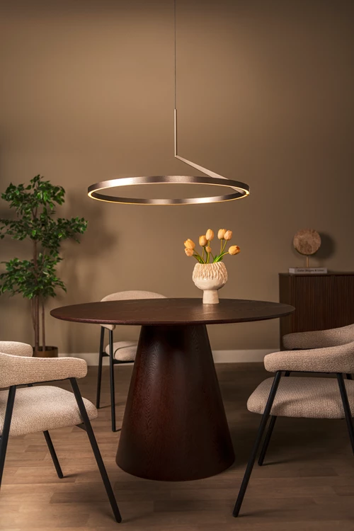 Lucide APPLAUSE - Hanglamp - Ø 80 cm - LED Dimb. - CCT - 1x50W 2700K/4000K - Handbewegingssensor - Grijs ijzer | Premium - sfeer 1